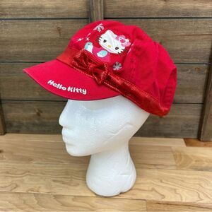 Hello Kitty by Sanrio Newsboy Hat Snowflakes Hearts Glittery Bow OSFM Youth